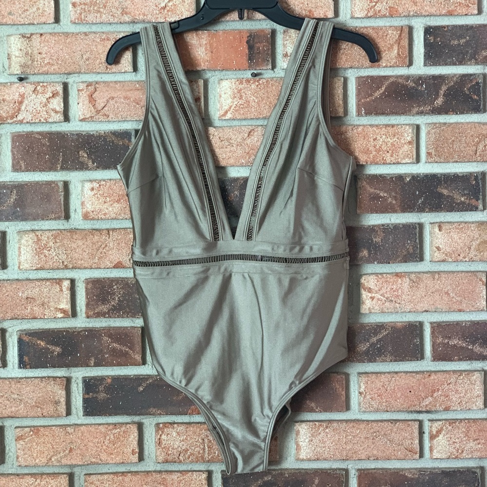 Ted Baker London Olive Green One-Piece Swimsuit
